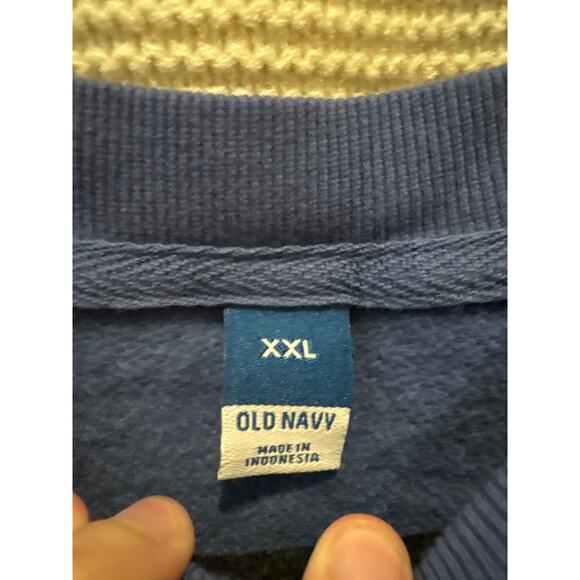 NWT Old Navy Blue Cropped Crewneck Sweatshirt Womens Size XXL - Picture 2 of 4